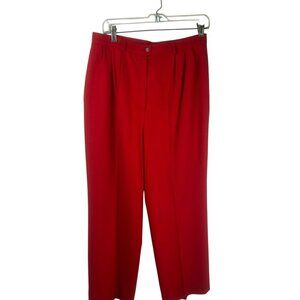 Vintage 80s 90s Pendleton 100% Wool Pants Women 10 Red Pleated Straight Holiday